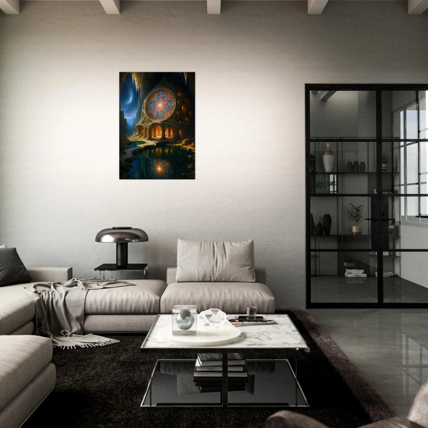 Magician House Poster – episches Fantasy Haus mit Glasfenster als moderne Wohnraumdekoration