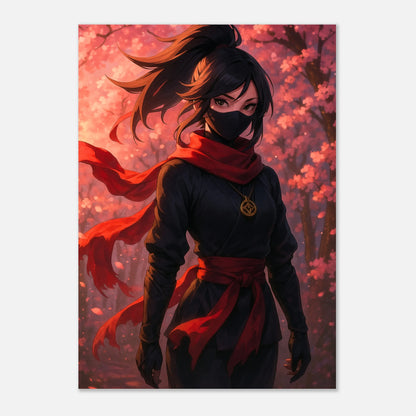 Anime Poster Akari als Wanddeko im Wohnzimmer – dramatische Wandkunst in Rot, perfekte Anime Raumgestaltung