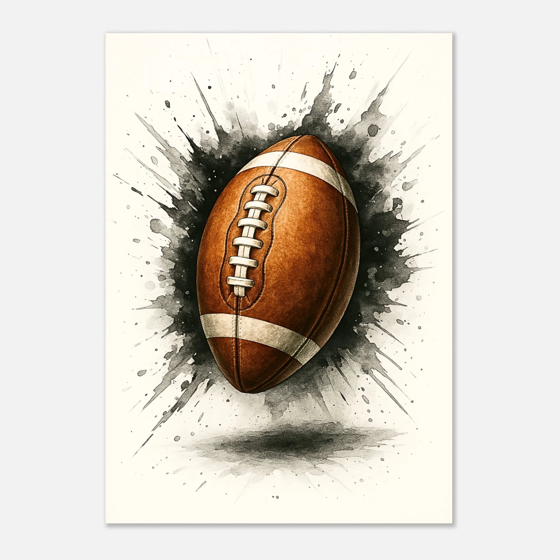 American Football Poster Chase the End Zone – Modern Sports Wall Art Print