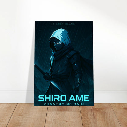 Anime Wandposter SHIRO AME im Wohnzimmer | Samurai Artwork „Phantom of Rain“ | Exklusive Wanddeko von DEFA