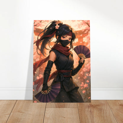 Anime Poster Hanami Yurei – dekoratives Wandbild mit Ninja-Kriegerin, ideal für moderne Wohnräume und Anime Fans