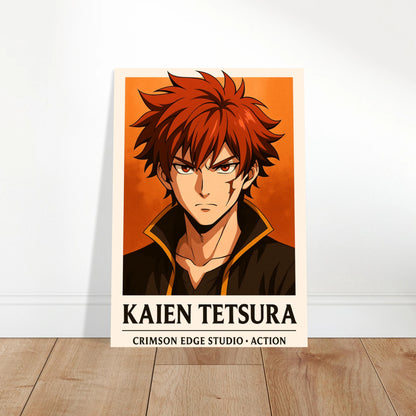 Kaien Tetsura Anime Poster – feurige Wandkunst als Blickfang für moderne Wohnräume und Anime Fans