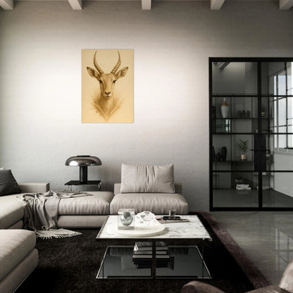 Antelope wall art poster, wildlife nature animal print for elegant home decoration.