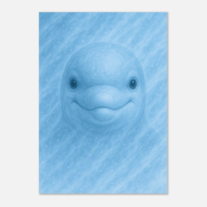 Detail vom Aqua Mood Poster – hochwertige Meereskunst mit Delfin und Wasserstruktur.