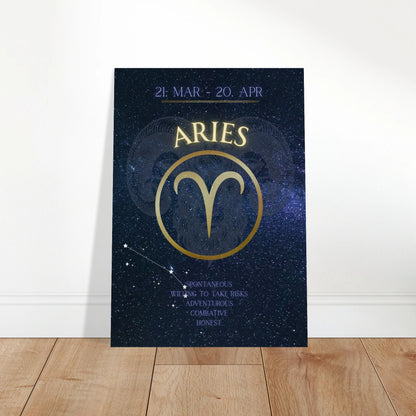 Aries Poster in stilvollem Wohnzimmer – Mockup mit moderner Einrichtung und mutiger Wandkunst für astrologische Deko