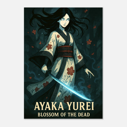 Anime Poster AYAKA YUREI – Blossom of the Dead | Samurai Kunstdruck ohne Rahmen | Hochwertige Wanddeko von DEFA