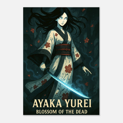 Detailansicht Anime Poster AYAKA YUREI | Samurai Artwork „Blossom of the Dead“ | Exklusiver Kunstdruck ohne Rahmen von DEFA