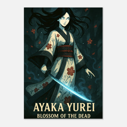 Anime Poster AYAKA YUREI mit weißem Rand | Samurai Artwork als moderne Wanddeko | Kunstdruck von DEFA