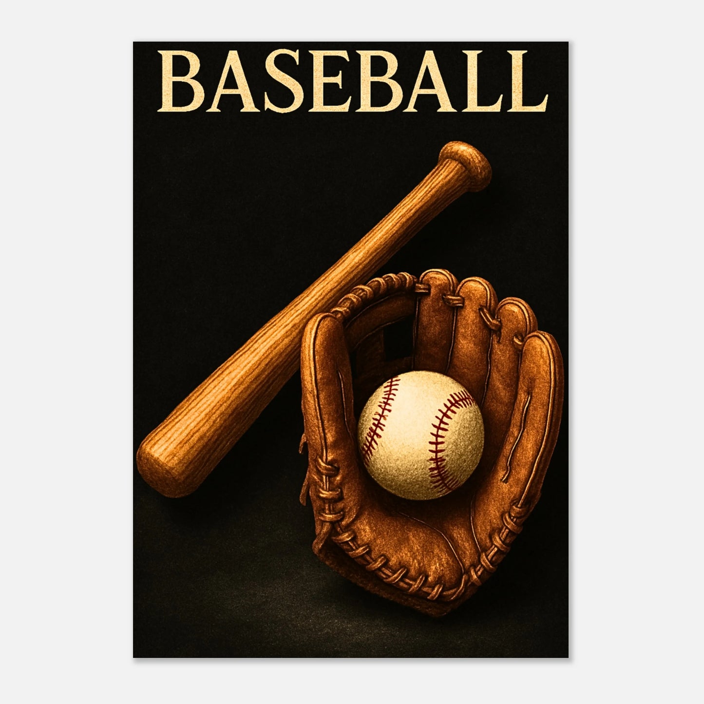 „Baseball Poster als Wanddeko im Wohnzimmer – moderner Sport Kunstdruck Timeless Tradition“
