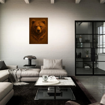 Bear wall art poster, wildlife nature animal print for elegant home and office decoration.