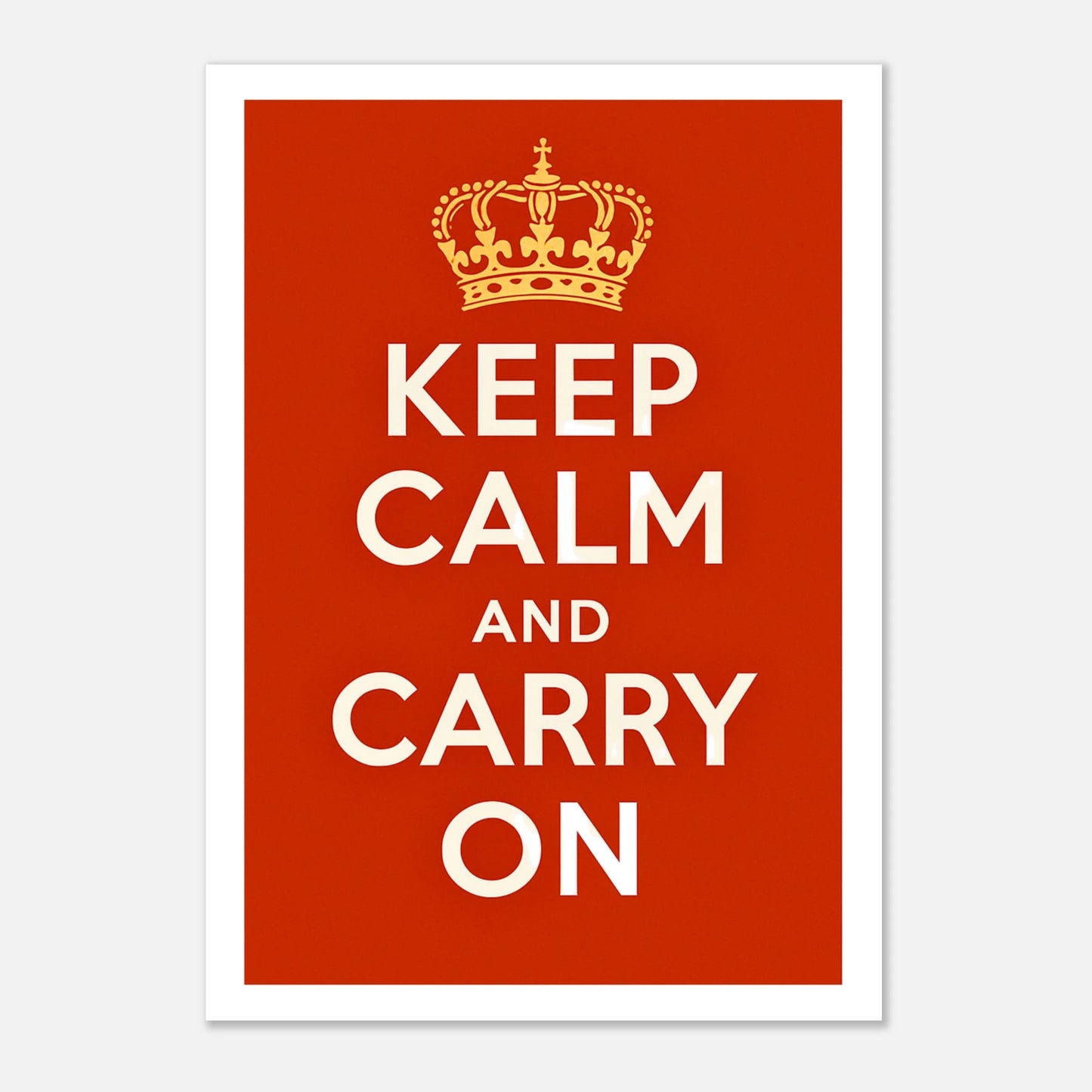 British motivational poster – Keep Calm and Carry On wall print in bold red design