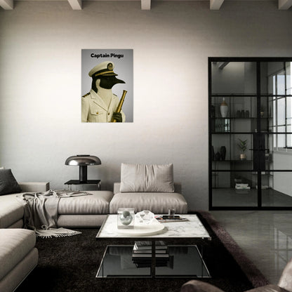 Captain Pingu Poster – maritim inspirierte Pinguin-Kunst für gemütliche Wohnräume.