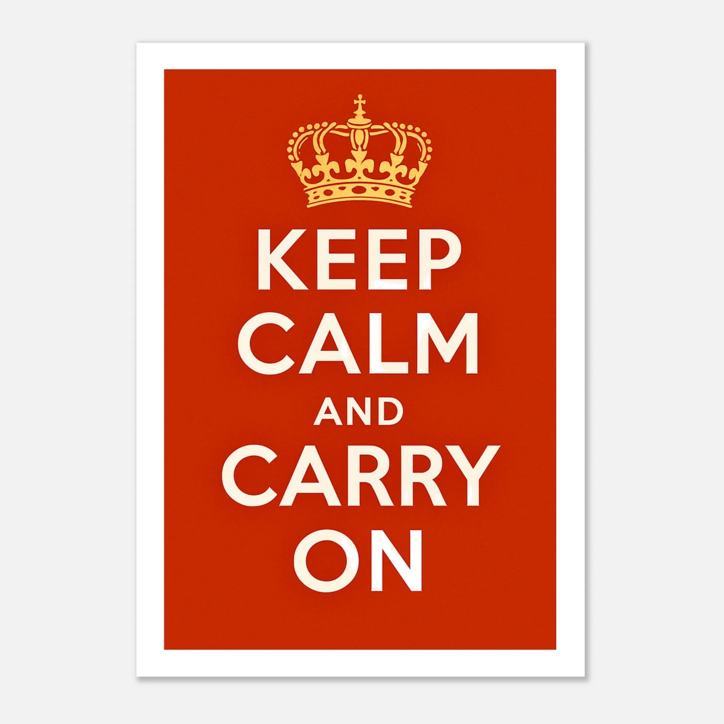 Classic red Keep Calm and Carry On poster – inspirational wall decor for home or office