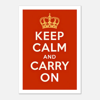 Classic red Keep Calm and Carry On poster – inspirational wall decor for home or office
