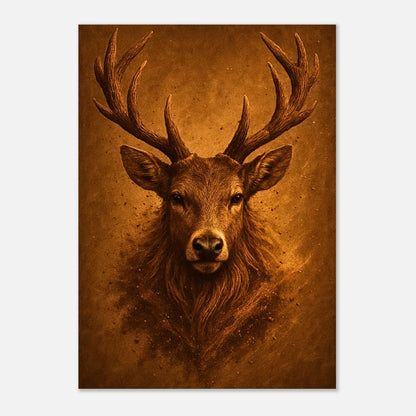 Close-up of rustic deer poster – detailed animal wall art with natural elegance by DEFA