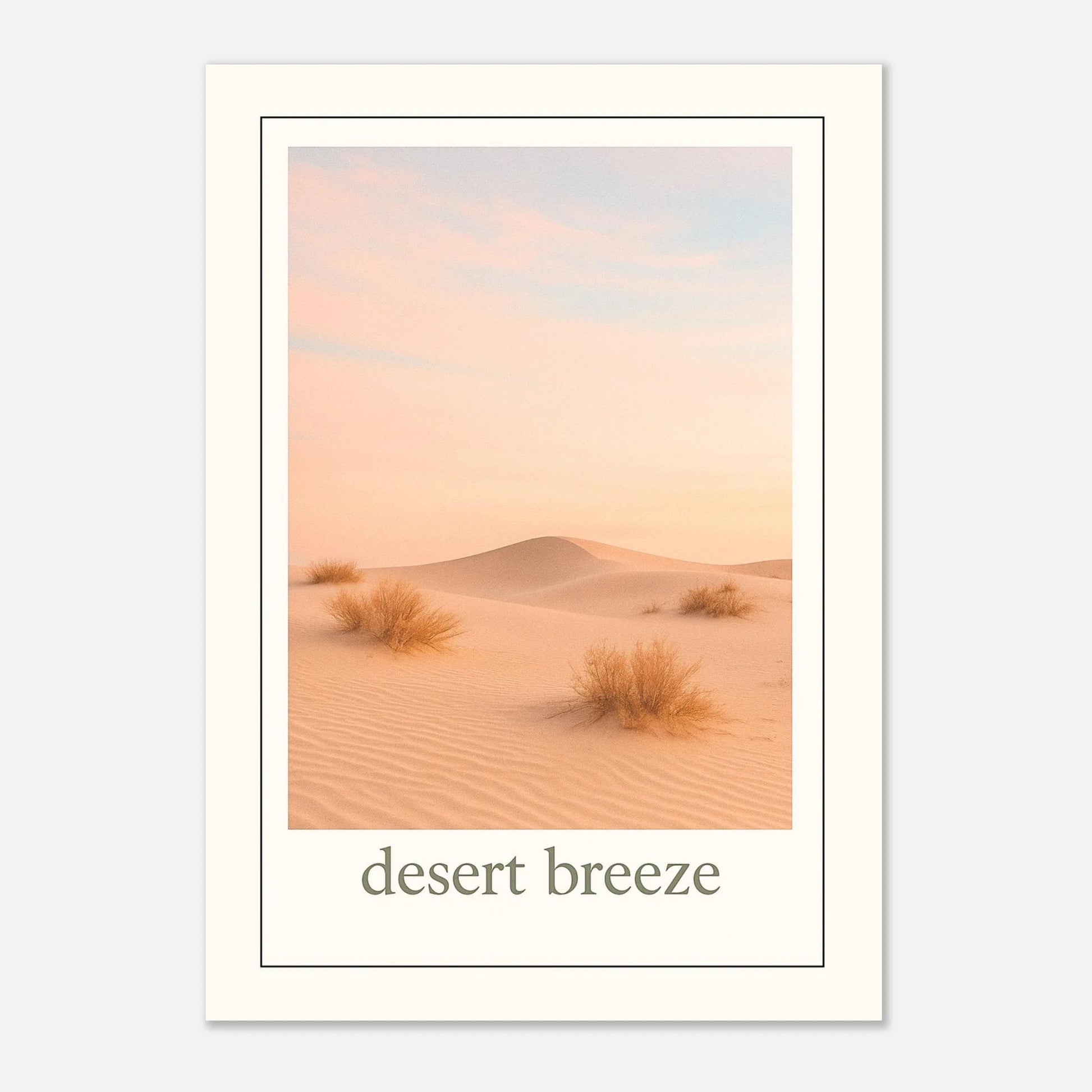 Desert Breeze poster with modern white mat board – premium desert print for elegant minimal wall styling.