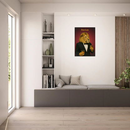 Don Leo lion wall art in bright modern living room – stylish animal poster decor by DEFA