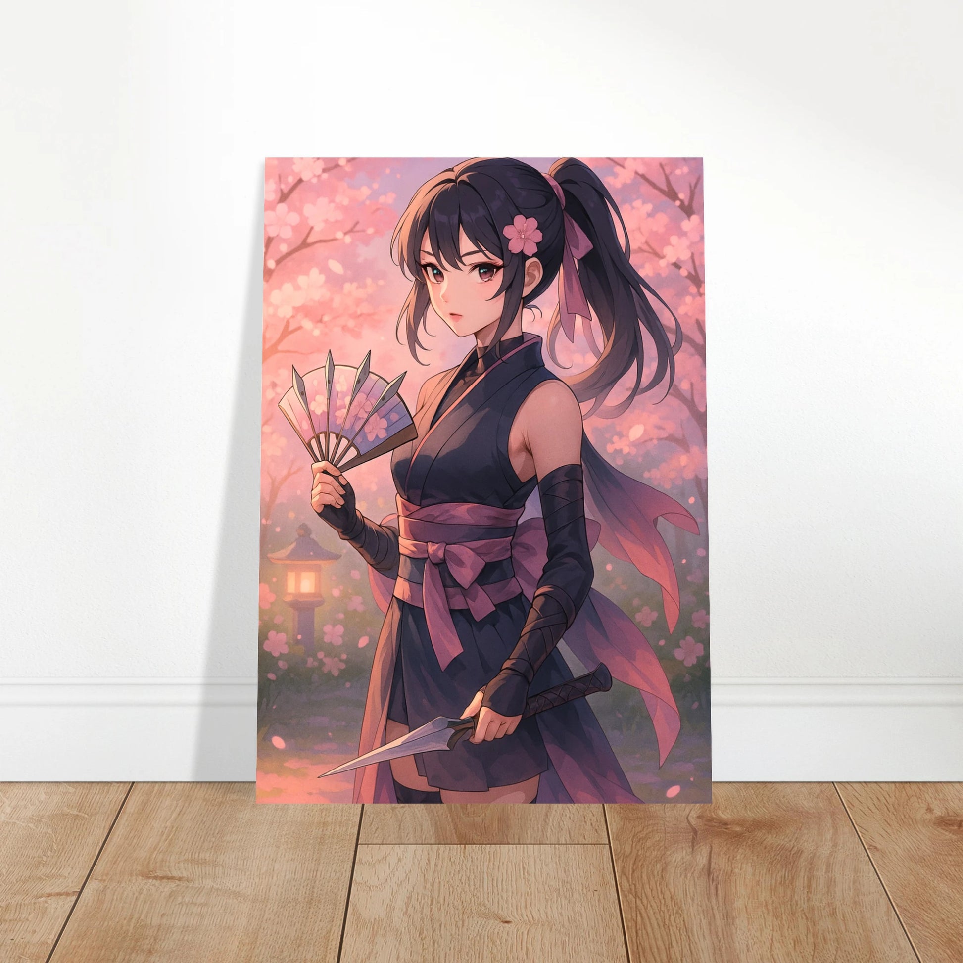 Anime Wanddeko – SAKURA KURENAI Blossom and Blade Poster als Kunstwerk im Wohnzimmer