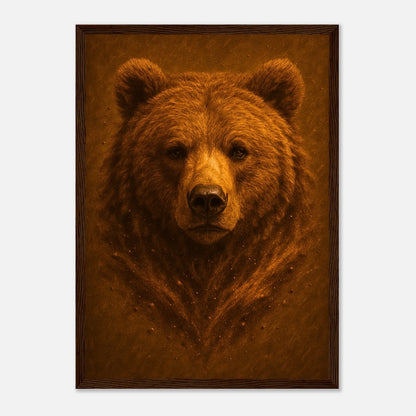 Earthside Bären Poster mit dunkelbraunem Holzrahmen – beeindruckende Wanddekoration mit Naturmotiv.