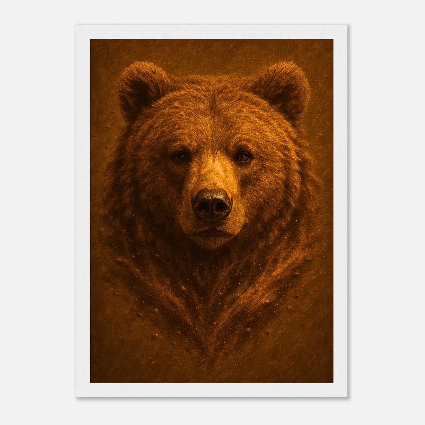 Earthside Bären Poster mit weißem Holzrahmen – kraftvolle Tierkunst als moderne Wanddekoration.