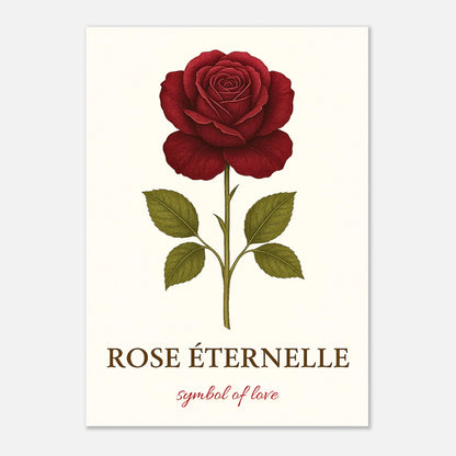 Eternal Rose flower poster without frame – timeless red rose wall art for elegant interior decoration.