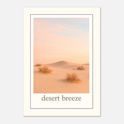 Framed desert art print with wooden frame – stylish minimalist poster for natural home decor lovers.