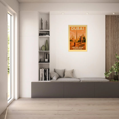 „Eingerahmtes Dubai Poster – United Arab Emirates Wandkunst, modernes Interior Wandbild“