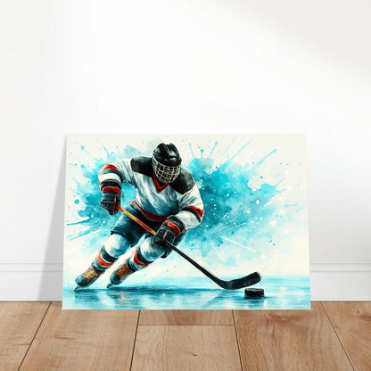 Frozen Speed Ice Hockey Poster – Sports Wall Art Print for Modern Home Decor
