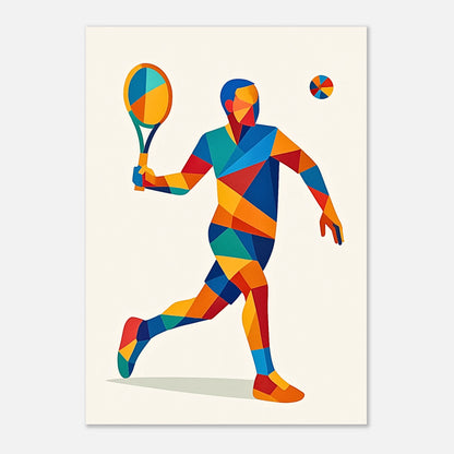 Geometric Tennis Art Poster an Wohnzimmerwand – modernes Sportposter als stilvolle Wanddekoration