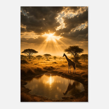Close-up view of Golden Savannah African sunset poster – premium print on FSC-certified matte paper with fine details.