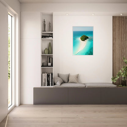Island Escape Poster Strand & Meer – tropische Insel als stilvolle Wanddekoration im Wohnzimmer