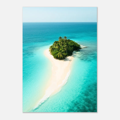 Premium Poster „Island Escape“ – tropischer Strand, türkisblaues Meer, ohne Rahmen, hochwertige Wanddeko.