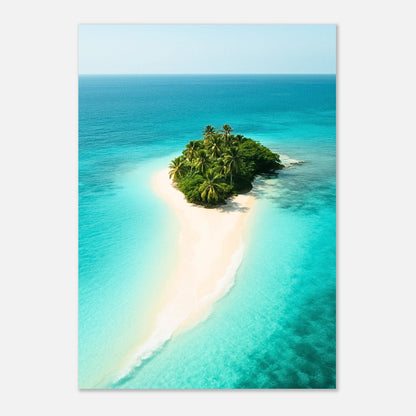 Detailansicht „Island Escape“ – mattes Premium-Poster mit paradiesischem Strandmotiv, ohne Rahmen.
