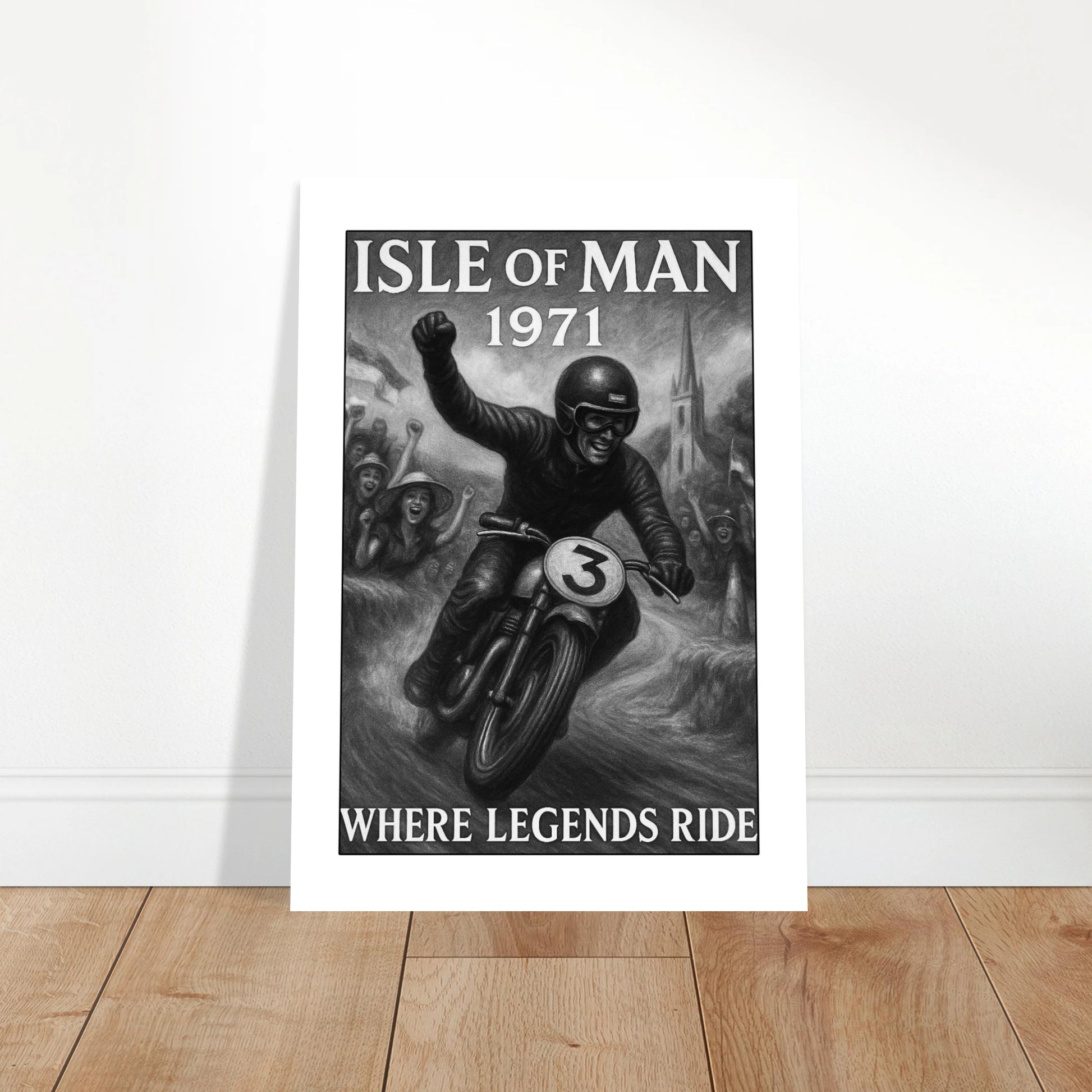 Isle of Man 1971 Motorcycle Racing Poster – Vintage Wall Art Print for Home Decoration