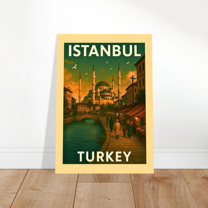 Istanbul Vintage Poster – dekoratives Wandbild über Esstisch, elegante Kunstdruck-Deko im Türkei-Design.