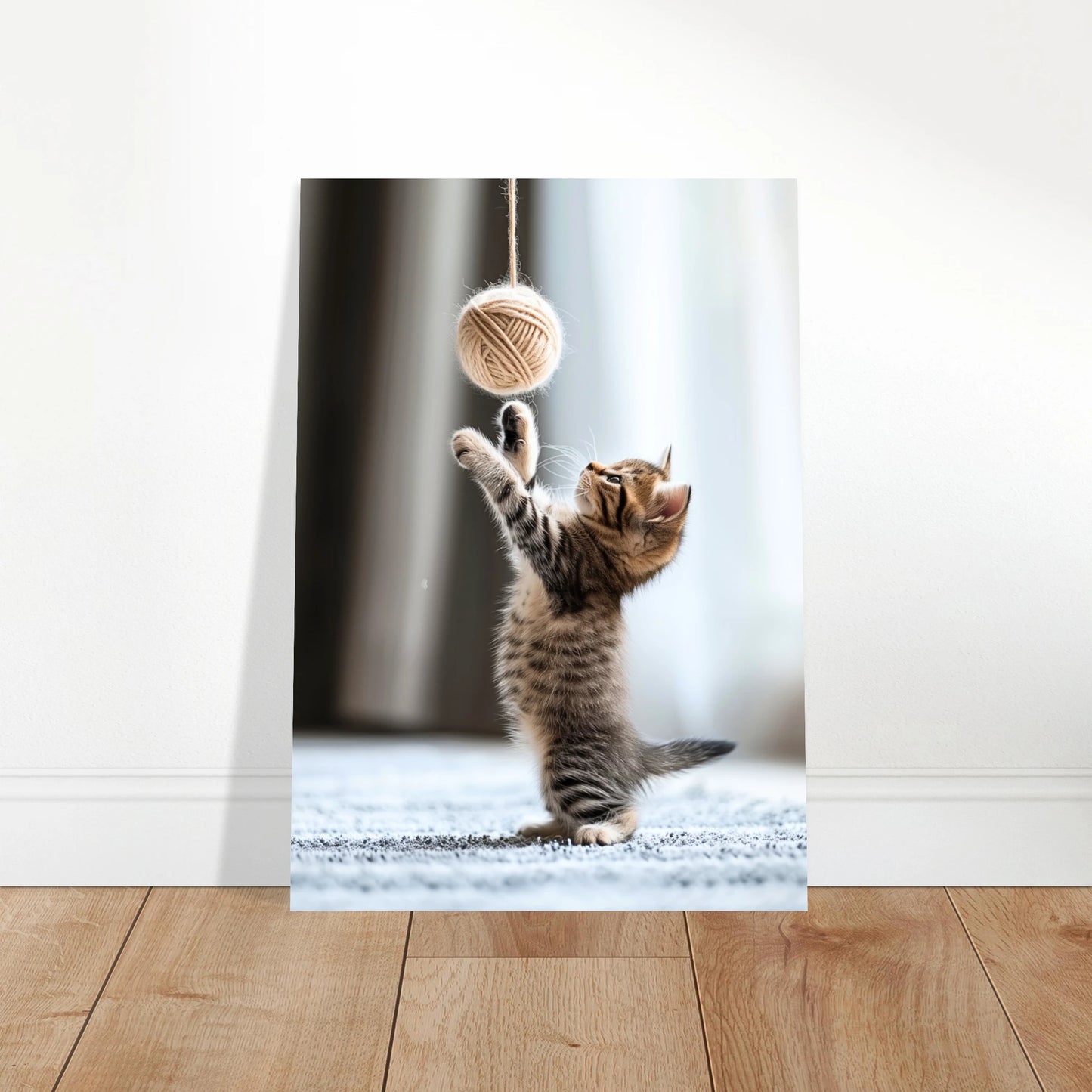 Joyful kitten poster print – unframed cat art for cozy home atmosphere