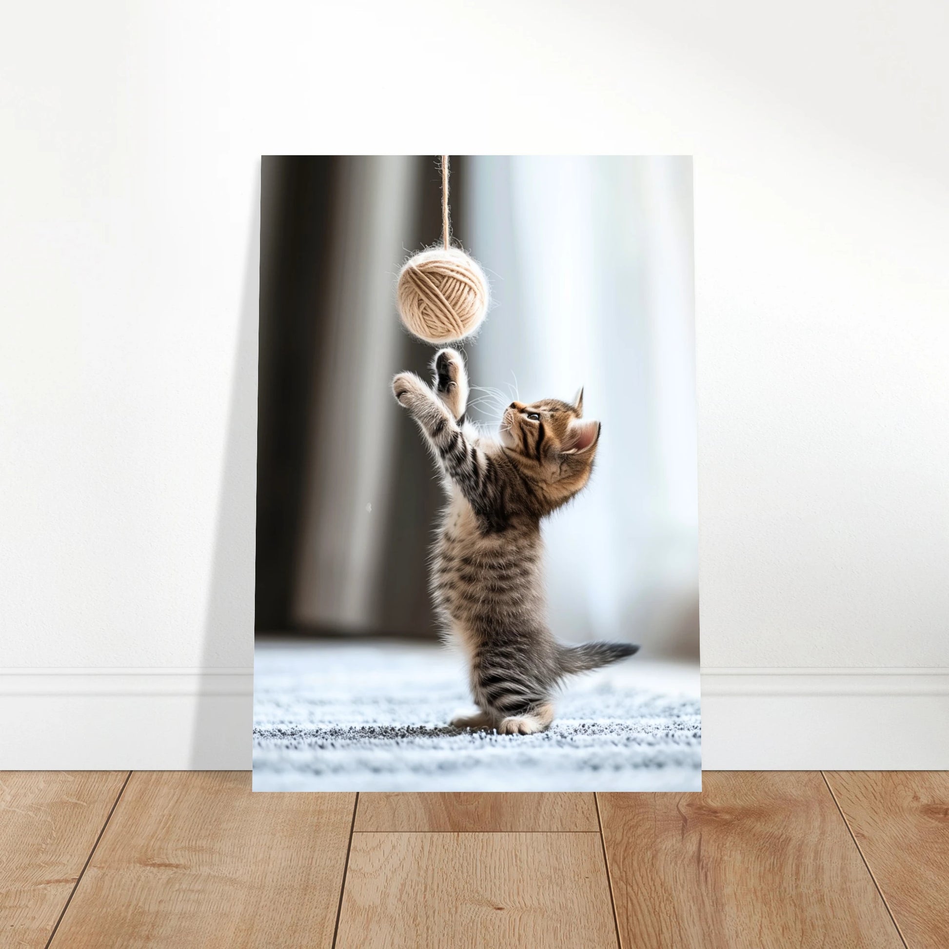 Joyful kitten poster print – unframed cat art for cozy home atmosphere