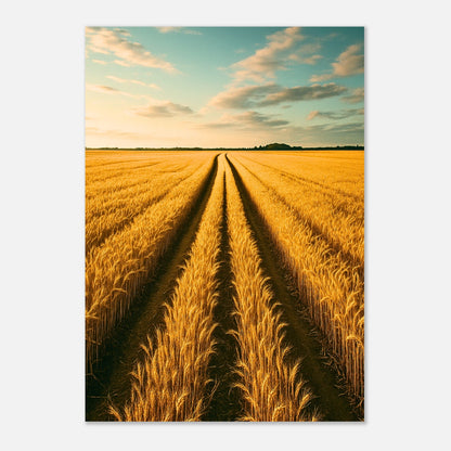 Modernes Poster ohne Rahmen mit Landschaftsmotiv – „Golden Horizon“ zeigt warme Naturfarben für dein Zuhause