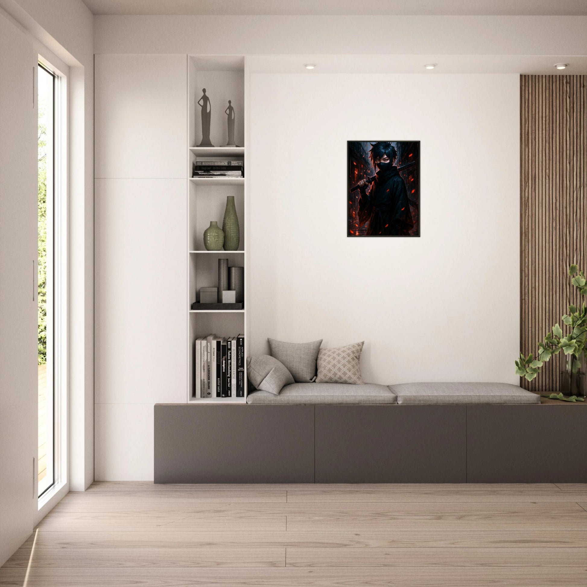 „KURA YAMI“ Poster im hellen Raum – kontrastreiches Anime-Bild mit mystischer Energie | DEFA Designs