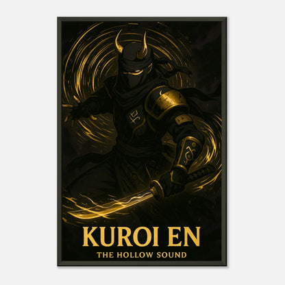 Kuroi En Ninja Poster – epische Kampfhaltung im schwarzen Metallrahmen, beeindruckende Anime-Wanddekoration.
