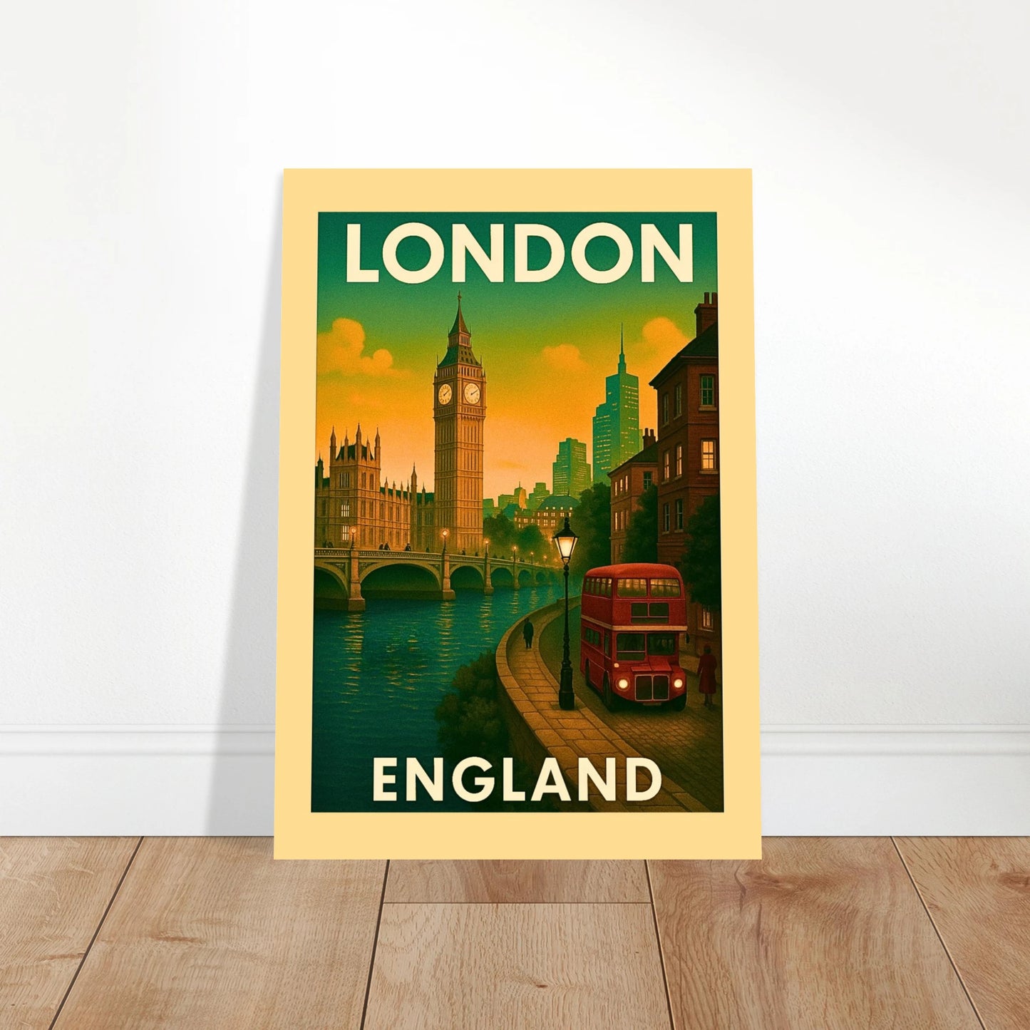 London Poster im Vintage-Stil – moderne Wandkunst und Deko fürs Wohnzimmer oder Büro mit Big Ben