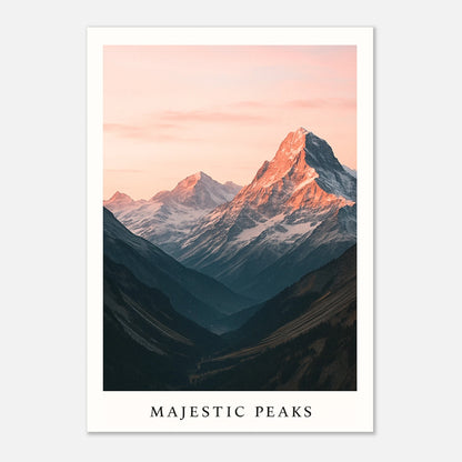 Detailansicht des Majestic Peaks Posters ohne Rahmen – Berglandschaft in Galeriequalität