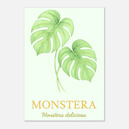 „Monstera – Botanical Elegance“ Poster – elegante Pflanzenillustration mit grünen Blättern, ungerahmt, Premium-Qualität.