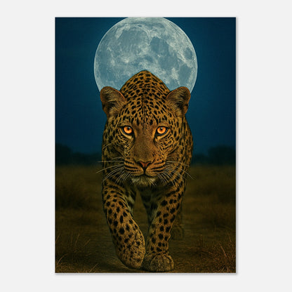 Stylish nature wall art – leopard print with moon, perfect for modern decor