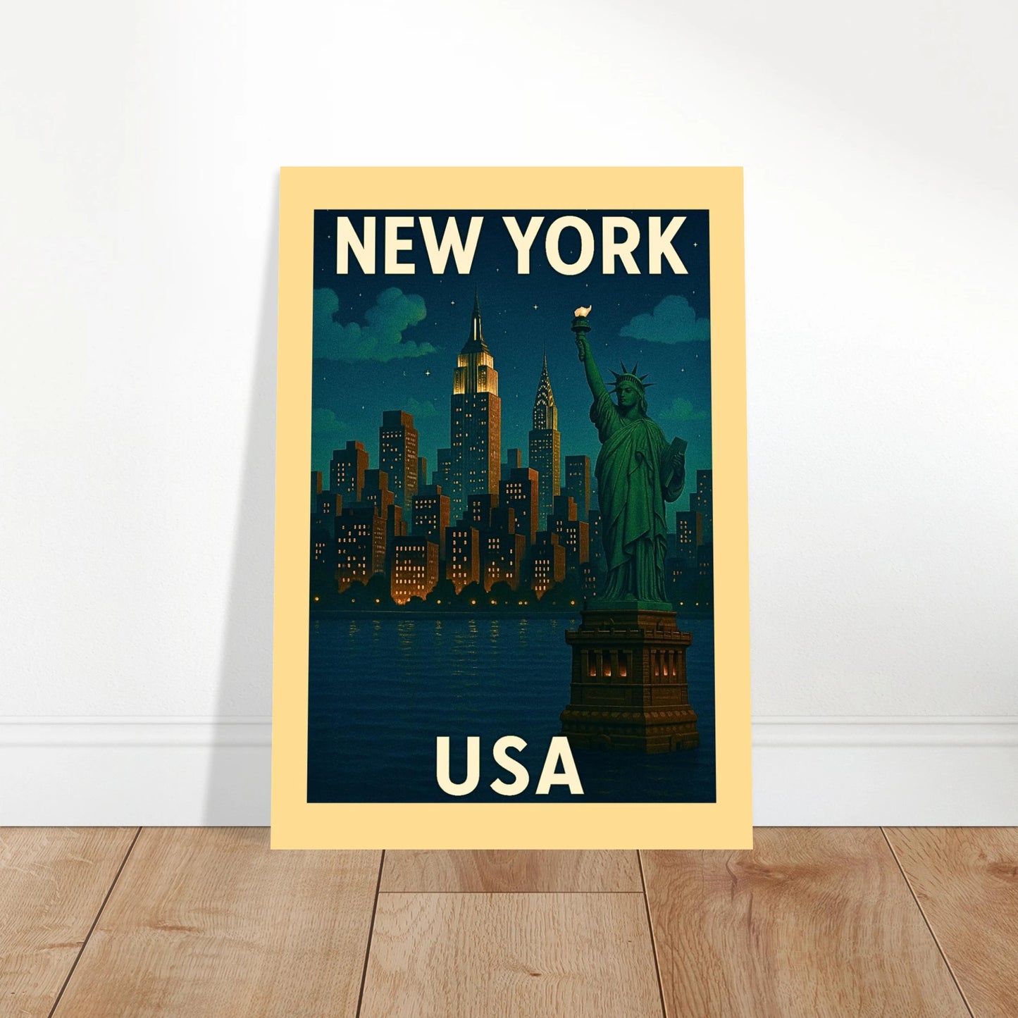 „New York Poster – USA Skyline Wanddeko im Wohnzimmer, modernes City Art Print“