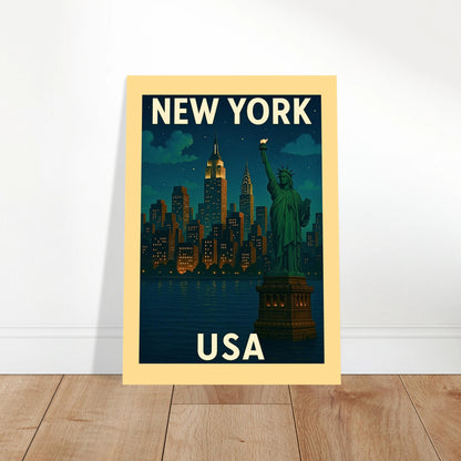 „New York Poster – USA Skyline Wanddeko im Wohnzimmer, modernes City Art Print“