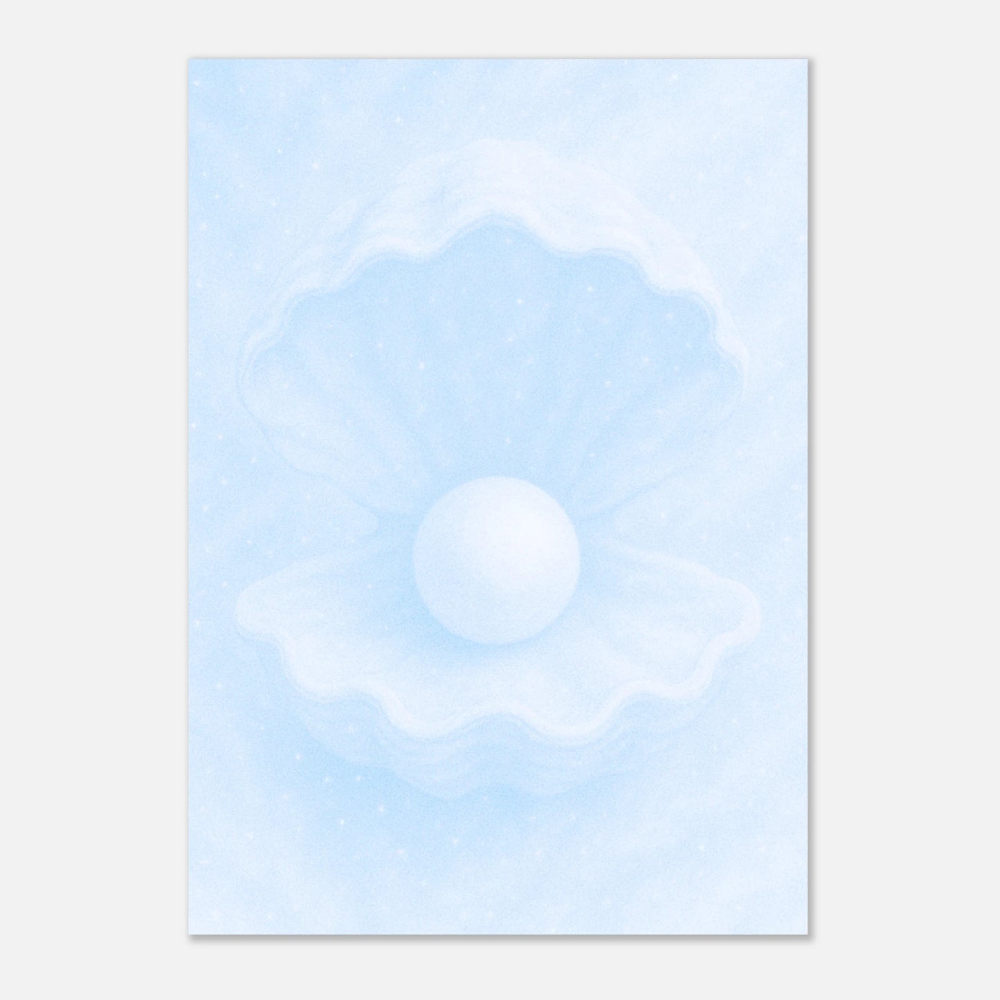 Ocean’s Secret Poster – abstraktes Meereskunstwerk ohne Rahmen, auf Tisch präsentiert.