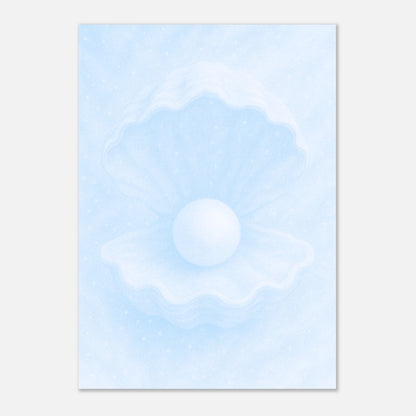 Ocean’s Secret Poster – abstrakte Meereskunst in Pastellblau, hochwertiger Kunstdruck ohne Rahmen.