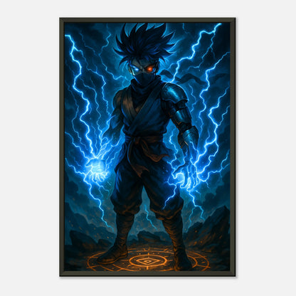 „RAIKEN“ Anime-Kunstwerk – dynamischer Charakter im Sturm aus Energie & Licht | DEFA Designs