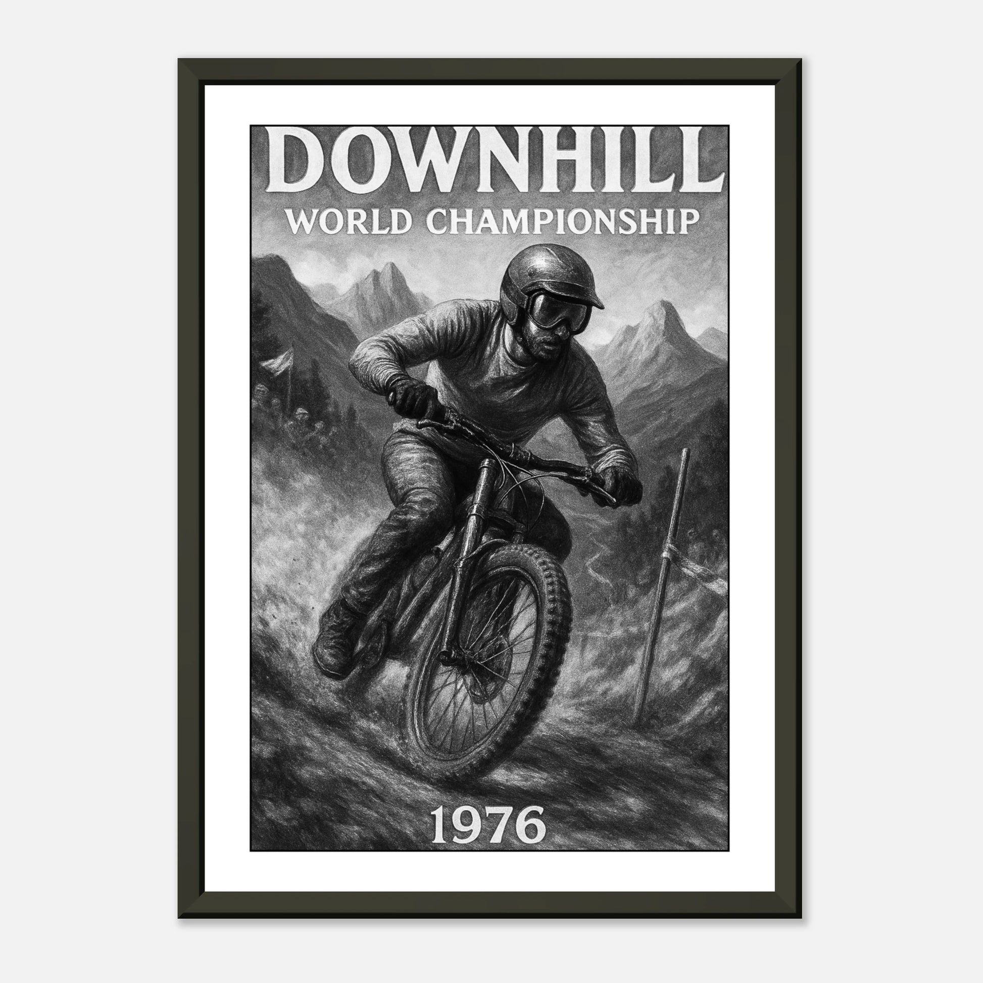 „Ride the Edge“ Mountainbike-Poster – Retro-Sportkunst für Liebhaber von Geschwindigkeit & Outdoor-Abenteuer | DEFA Designs